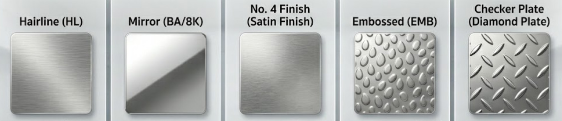 ลายสแตนเลสแต่ละแบบต่างกันยังไง? เลือกแผ่นสแตนเลสลายแบบไหนดี